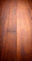 Fototapete - A close-up view dark brown wooden floor, with visible grain patterns and a smooth, polished surface