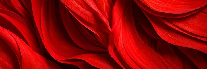 Aufkleber - a close-up view red fabric with a textured, flowing pattern The fabric appears to be made material that resembles silk or satin, with a deep red hue and a