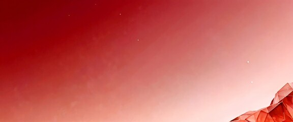 Leinwandbilder - A gradient of pink and red hues fills the , with a small, abstract geometric shape in the bottom right corner