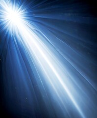 Aufkleber - a radiant burst of light, originating from the top left corner and radiating outwards in a dynamic, star-like pattern The light is predominantly white, with subtle blue and