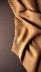 Aufkleber - A close-up brown fabric, possibly a piece of clothing or a textile, with a dark background