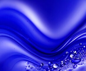 Aufkleber - a vibrant abstract composition of blue and purple hues, with wavy lines and scattered water droplets adding a dynamic element