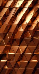 Poster - a close-up view textured surface composed of numerous triangular shapes in varying shades of brown, creating a visually striking and intricate pattern