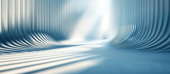 Poster - Abstract futuristic background with blue lines and curves.