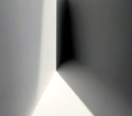 Leinwandbilder - A minimalist white room with a light source on the left side, casting a shadow on the right side