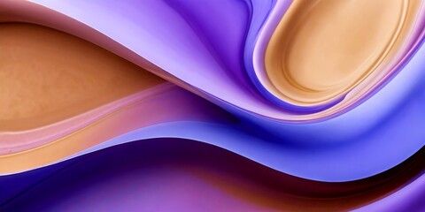 Aufkleber - a vibrant abstract composition of overlapping curved lines in shades of purple and orange, creating a dynamic and visually striking pattern
