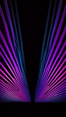 Aufkleber - a striking abstract composition of intersecting lines in various shades of purple and blue, creating a sense of depth and movement.