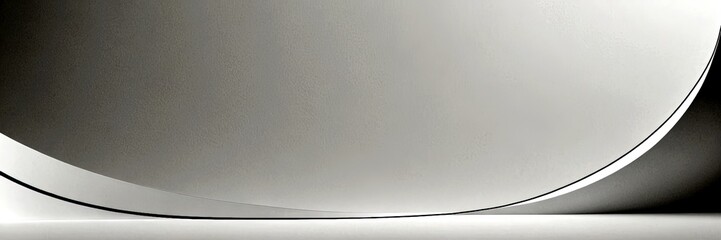 Fototapete - A minimalist curved white line against a plain white background