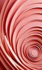 Leinwandbilder - a close-up view pink paper sculpture with a repeating pattern of concentric circles, creating a visually striking and abstract design