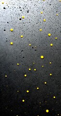 Poster - a dark background with numerous small orange dots scattered across it, creating a sense of randomness and depth