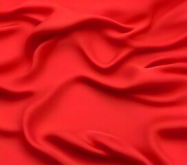 Aufkleber - a close-up view red fabric with a smooth, flowing texture, resembling the appearance of silk or satin