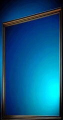 Aufkleber - a dark blue gradient background with a gold-framed rectangular in the center