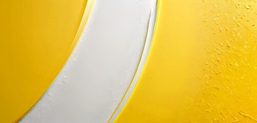 Poster - a close-up view yellow and white abstract background with a curved white line running through it