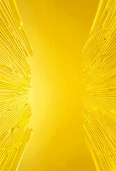 Poster - a vibrant yellow background with a central, curved line that extends diagonally across the , creating a sense of movement and dynamism devoid of any text
