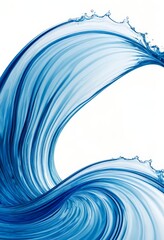 Poster - a dynamic, swirling wave of blue water, with the wave's crest curving gracefully to the right and the water's surface rippling in a mesmerizing pattern