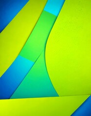 Aufkleber - a vibrant abstract composition of overlapping green and blue shapes, creating a dynamic and visually striking pattern