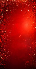 Aufkleber - a vibrant red background with scattered golden glitter and small red squares, creating a festive and celebratory atmosphere
