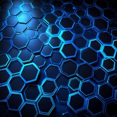 Fototapete - a repeating pattern of blue hexagonal shapes, creating a visually striking and futuristic design