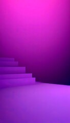 Leinwandbilder - A minimalist purple staircase against a gradient background