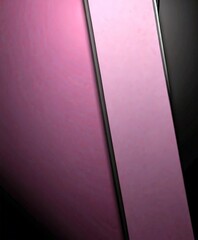 Poster - a close-up view smartphone with a pink and black color scheme, set against a gradient background transitioning from black to pink