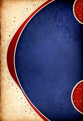 Fototapete - a vibrant abstract design with a blue background, red and white accents, and scattered dots The design is oriented with a diagonal line running from the top left to the