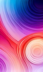 Leinwandbilder - a vibrant abstract pattern composed of overlapping concentric circles in various shades of pink, purple, blue, and orange, creating a visually striking and dynamic composition
