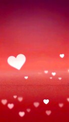 Leinwandbilder - Soft pink and purple gradient background with white heart shapes scattered across it