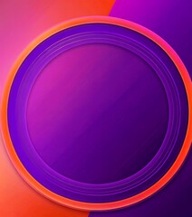 Fototapete - a circular design with a gradient background transitioning from orange to purple The central focus is a large, empty circle with a thin, curved border
