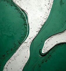 Leinwandbilder - Abstract Artwork featuring a green and white color scheme with a textured, layered appearance.
