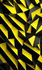 Fototapete - a complex geometric pattern composed of intersecting diagonal lines in black and yellow, creating a visually striking and abstract design