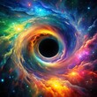 © Firas - A black hole in space surrounded by swirling, colorful nebulae. The black hole is a point of mystery and intrigue, with the nebulae providing a colorful backdrop.