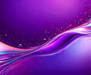 Fototapete - a vibrant purple background with a wave-like pattern and scattered small bubbles, creating a dynamic and visually striking composition