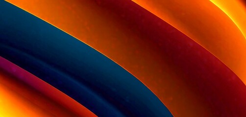 Aufkleber - a vibrant abstract composition of overlapping curved lines in various shades of orange, blue, and purple, creating a dynamic and visually striking pattern