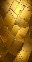 Poster - a close-up view golden, textured surface composed of irregularly shaped, overlapping pieces that create a sense of depth and complexity