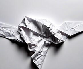 Leinwandbilder - a crumpled piece of white paper with a jagged edge, set against a plain white background