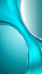 Leinwandbilder - a vibrant abstract design with turquoise and silver colors The design consists of curved lines and shapes, creating a sense of movement and dynamism The background is a