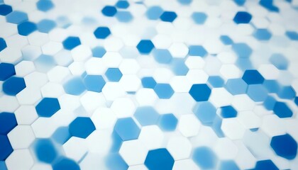 Fototapete - a pattern of overlapping hexagonal shapes in various shades of blue and white, creating a visually striking and abstract design