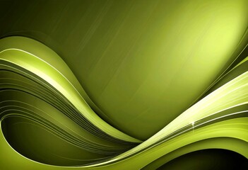 Leinwandbilder - a striking abstract design with a gradient of green and black The central focus is a wave-like pattern composed of curved lines, transitioning from a darker green at the top to