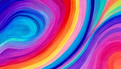 Poster - a vibrant abstract pattern composed of curved lines in various colors, including blue, pink, orange, yellow, and purple, creating a dynamic and visually striking composition