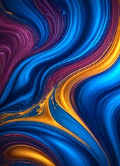 Leinwandbilder - a vibrant abstract pattern with swirling lines and shapes in shades of blue, purple, and gold, creating a dynamic and visually striking composition