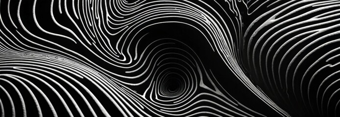 Aufkleber - a black and white photograph swirling pattern of lines, creating a sense of movement and depth