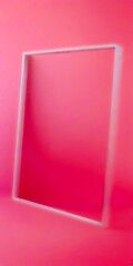 Leinwandbilder - A white rectangular frame stands against a vibrant pink background.