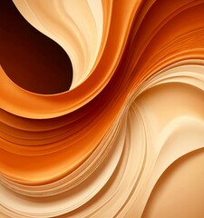 Leinwandbilder - a dynamic abstract composition of overlapping curved lines in shades of orange and beige, creating a sense of movement and fluidity
