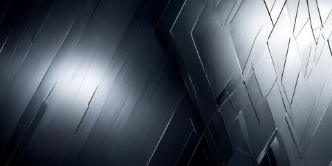 Fototapete - a dark, abstract background with diagonal lines and a bright light shining on the right side, creating a dynamic and visually striking composition