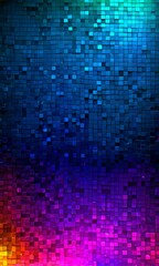 Poster - a vibrant mosaic of multicolored square tiles, creating a visually striking and dynamic pattern The tiles are arranged in a grid-like fashion, with each square exhibiting