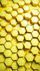 Leinwandbilder - a repeating pattern of yellow hexagonal shapes, creating a visually striking and geometric design