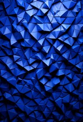 Wall Mural - a blue geometric pattern composed of numerous triangular shapes, creating a visually striking and abstract design