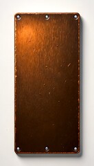 Leinwandbilder - A close-up weathered, rusty metal surface with a textured, brownish-orange appearance, mounted on a plain white wall