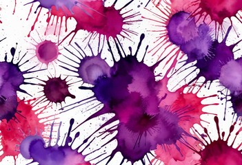 Leinwandbilder - a repeating pattern of watercolor splashes in shades of pink, purple, and red, creating a vibrant and dynamic visual effect