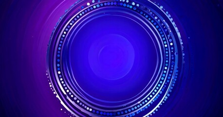 Fototapete - a circular design with a gradient of blue and purple tones, adorned with white dots and lines, creating a visually striking and abstract composition